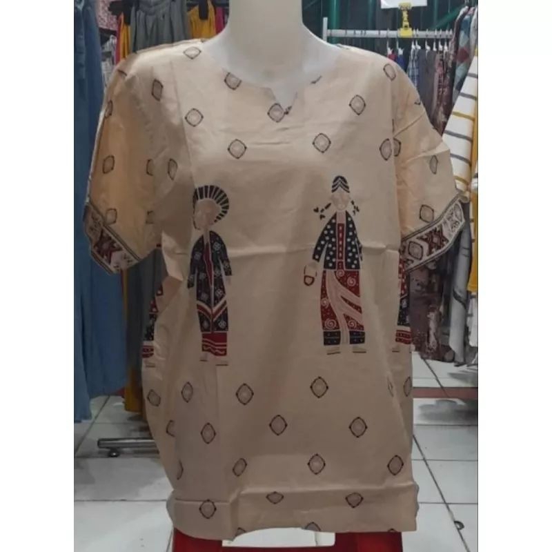 BLOUSE BATIK ATASAN WANITA JUMBO MOTIF BU TEJO