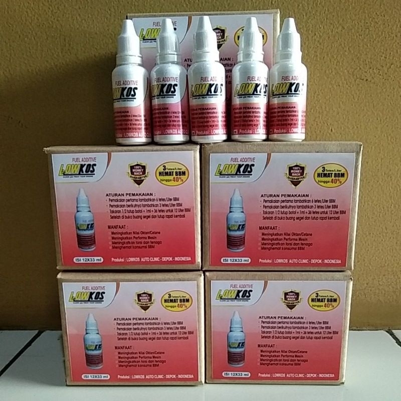 LOWKOS - 1 Dus (12 Botol) FUEL ADDITIVE 33 ml Penghemat BBM terbaik