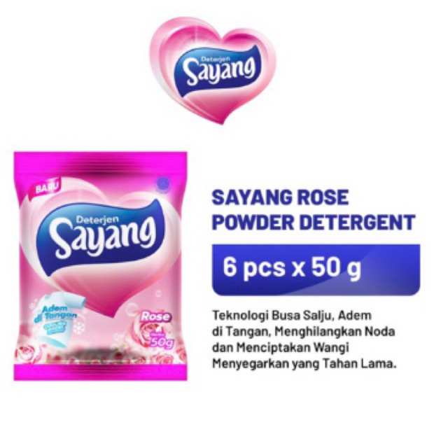 Sabun Detergen Sayang sachet 6x50gram