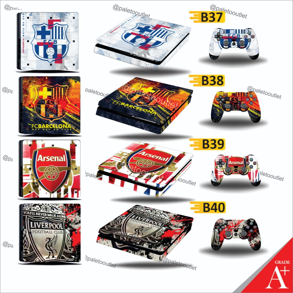 stiker garskin ps4 slim ps4 fat ps4 pro motif barca motif liverpool motif arsenal