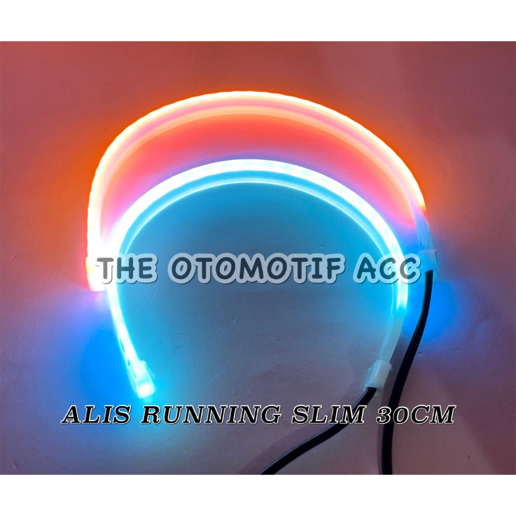 Lampu Alis Led Strip Slim Running 2 Mode Sein + Senja warna kuning Dc 12Volt 30Cm / Alis Running Murah Motor Mobil
