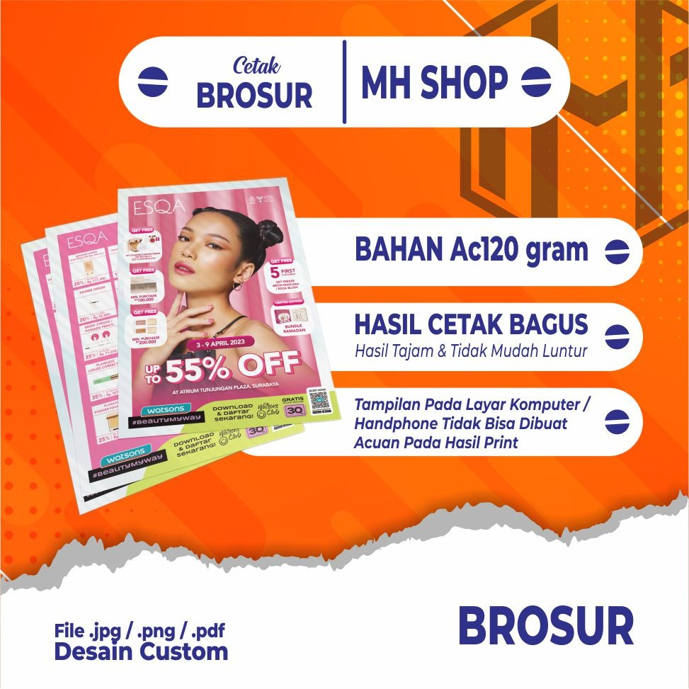 

CETAK BROSUR A5, A6 / BAHAN AP 150gr