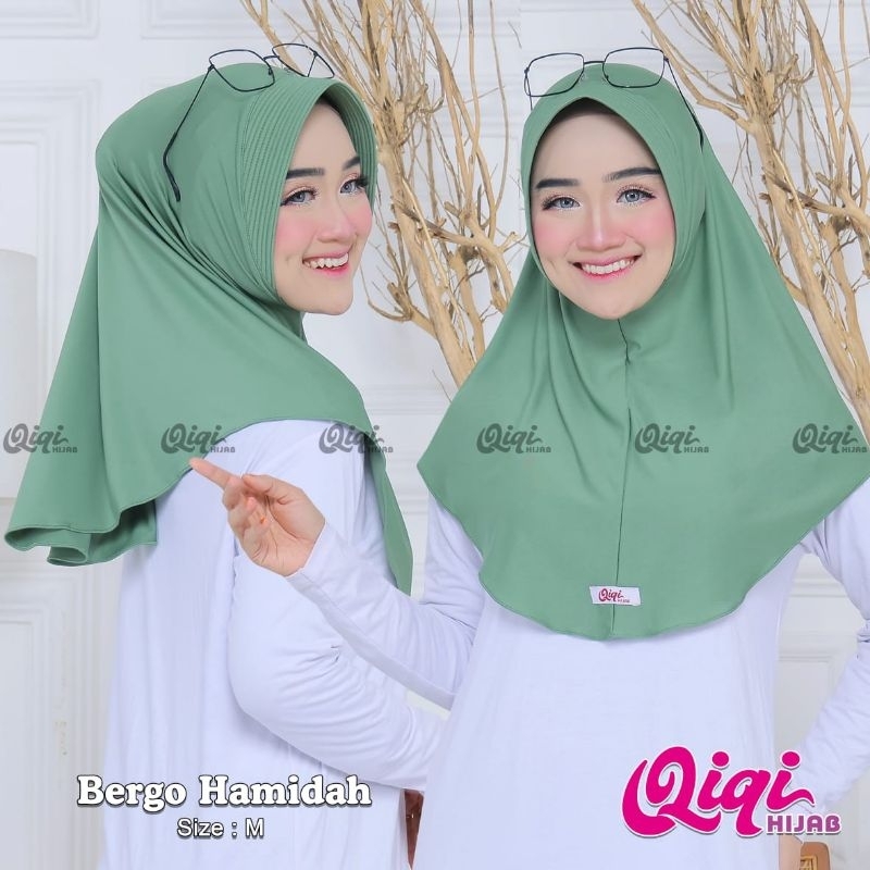 (BERGO HAMIDAH M) •jilbab instan pet jersey tebal•hijab sport•hijab instan pet