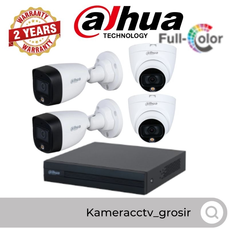 PAKET CCTV DAHUA 2MP 1080P COLORVU 4 CHANNEL 4 KAMERA-KOMPLIT