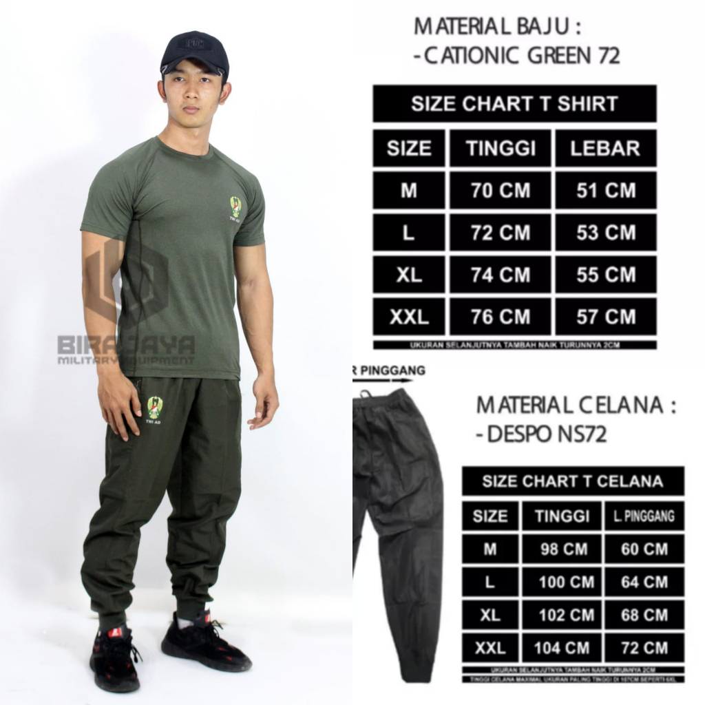 TRAINING TNI AD TERBARU SPEK JATAH 1 STEL / STELAN TRAINING TNI AD