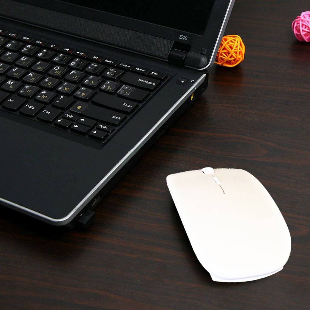 Mouse wireless gaming laptop pc murah slim 2.4Ghz-receiver usb/wireless mouse-Hitam/Putih