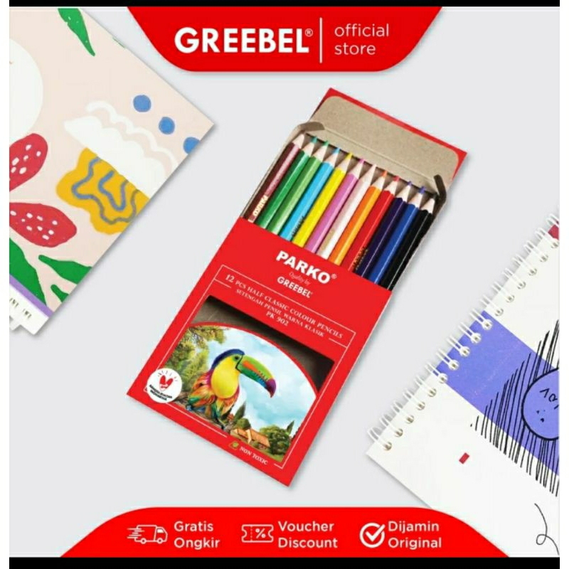 GREEBEL Pensil 12 Warna Classic Colors Pencil