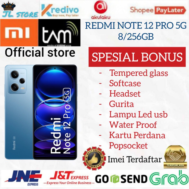 XIAOMI REDMI NOTE 12 PRO 5G NFC RAM 8/256GB GARANSI RESMI XIAOMI
