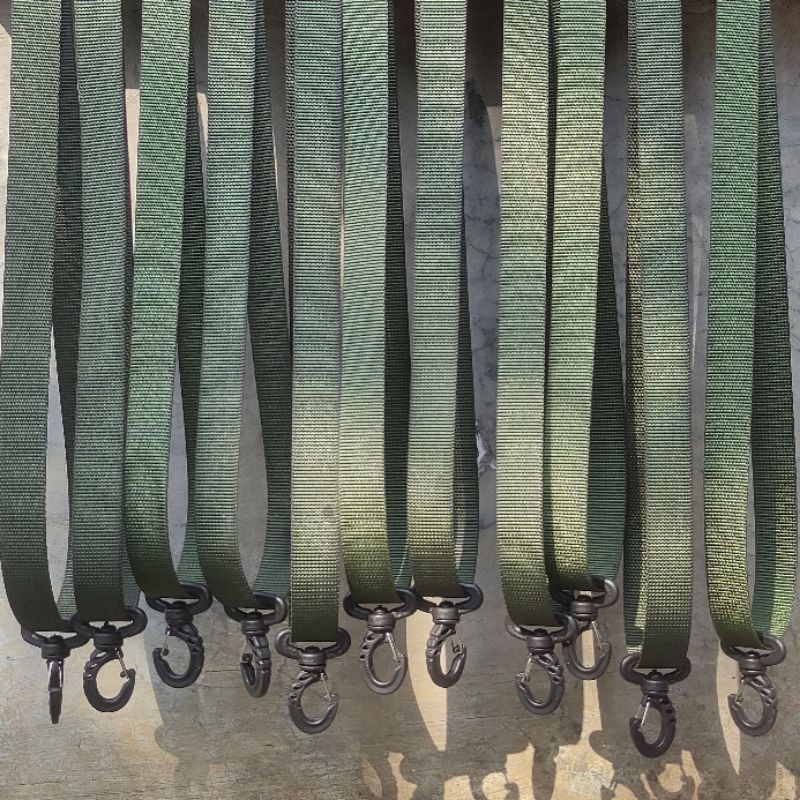 Tali Tas Selempang Lebar 2,5cm Hijau Army Panjang Max 1m - Real Pict