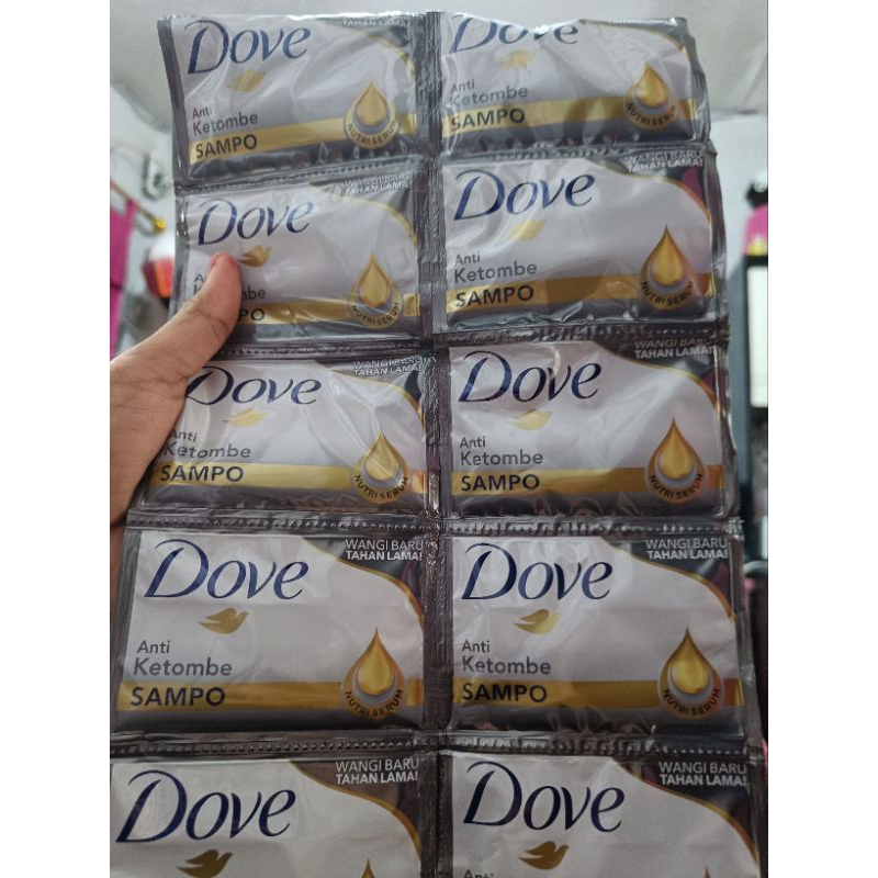 DOVE SHAMPO SACHET 1 RENCENG = 12 SACHET