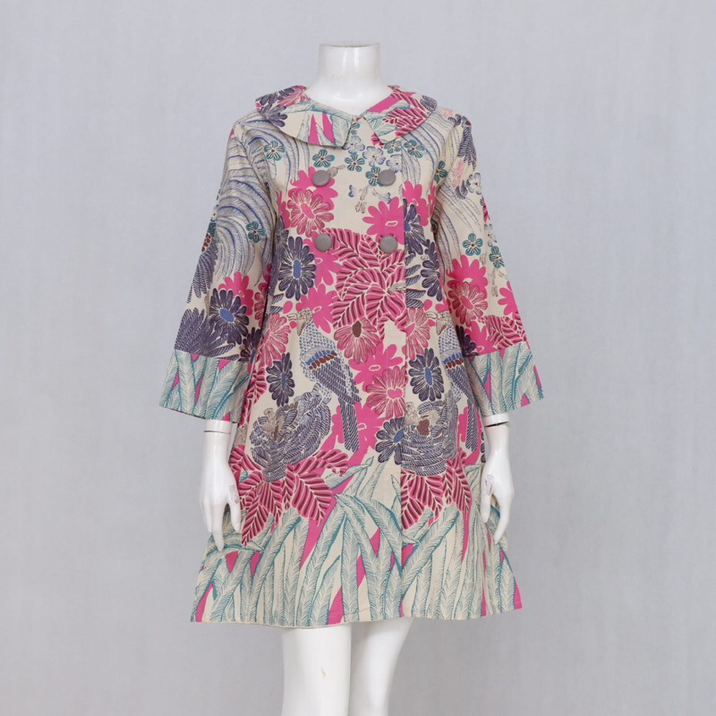 Tunik batik Busui kancing depan Arshana (kuning, dusty, navy)