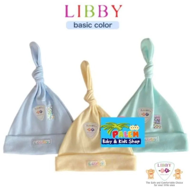 libby 1pcs topi tali bayi warna polos