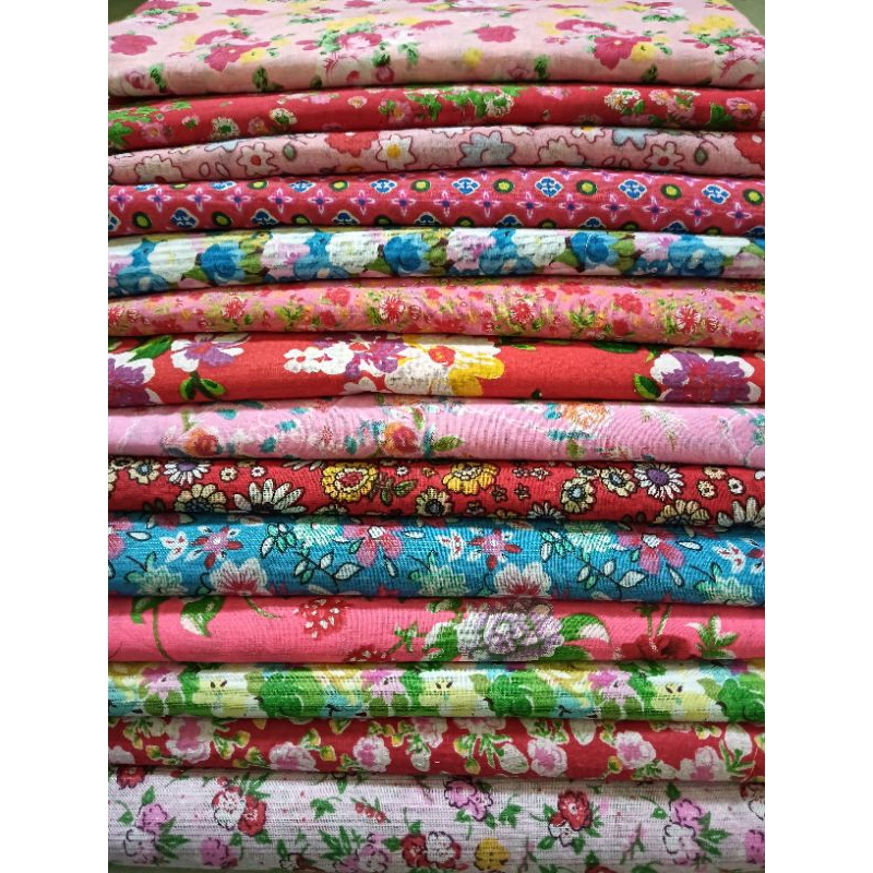 kain katun lokal motif bunga / bahan cotton polycotton premium