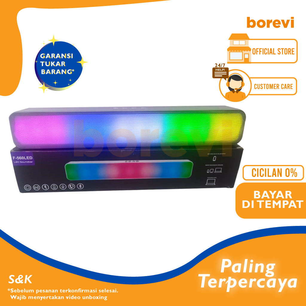 FLECO F560 BT  SPEAKER BLUETOOTH PORTABLE BATERAI CAS LED USB F560BT