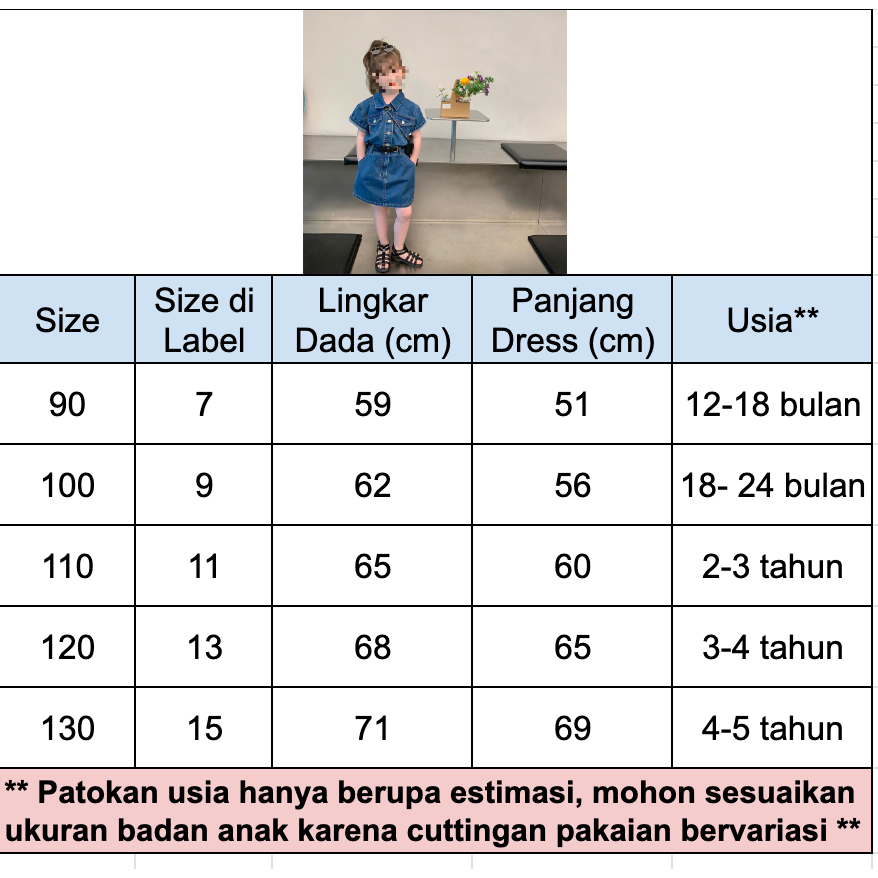 Dress Jeans Anak Import Premium Terusan Jins Baju Rok Denim Anak Perempuan