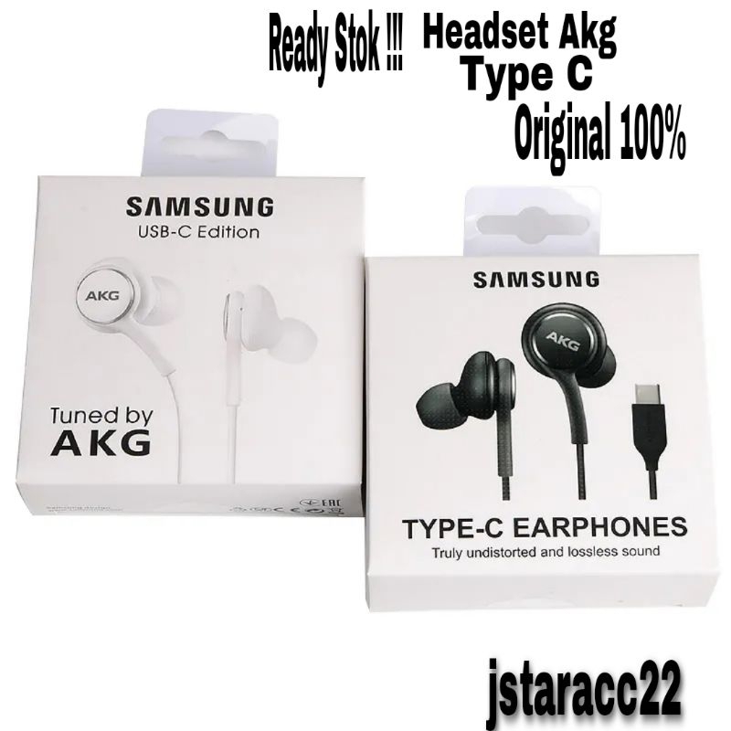 EARPHONE HEADSET SAMSUNG GALAXY A34 A54 5G HANDSFREE ORIGINAL 100% JACK TYPE C STEREO PURE BASS HF ORI