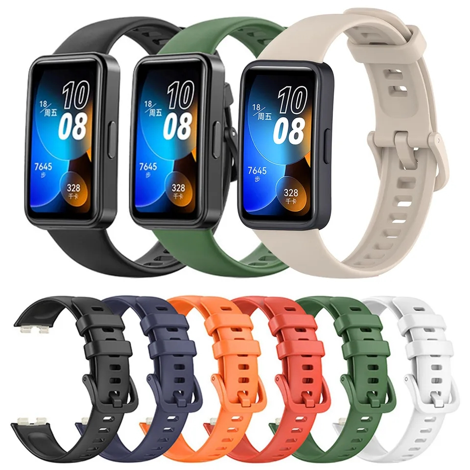 Silicone Strap Huawei Band 8 Tali Pengganti Bahan Rubber Silikon