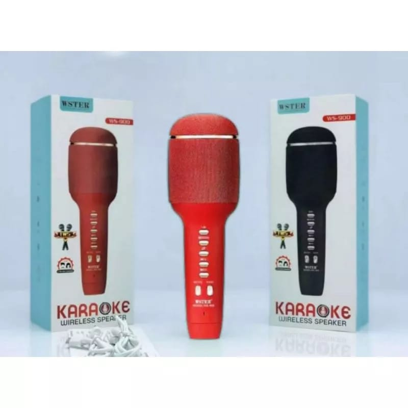 Mic Bluetooth Karaoke WS-900 Microphone Karaoke Bluetooth Wster WS 900 Original