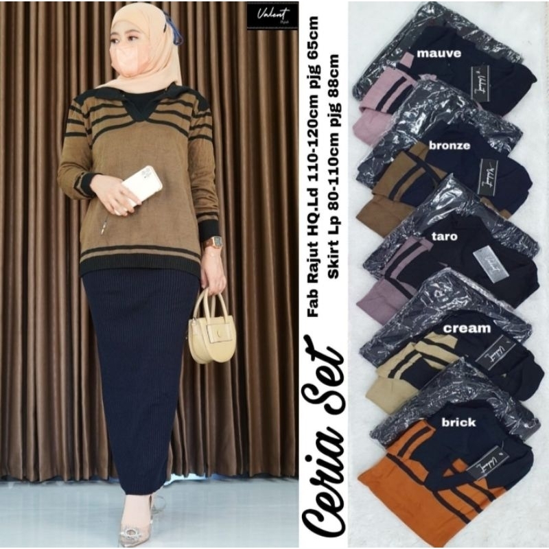Setelan Wanita rok Rajut Ceria Jumbo Terbaru