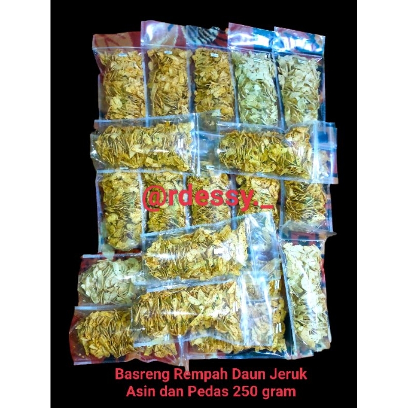 

Basreng Daun Jeruk Asin dan Pedas 250 gram