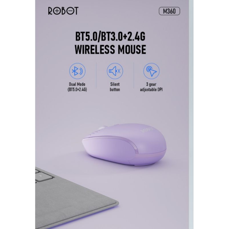 MOUSE BLUETOOTH &amp; WIRELESS  ROBOT M360 ORIGINAL