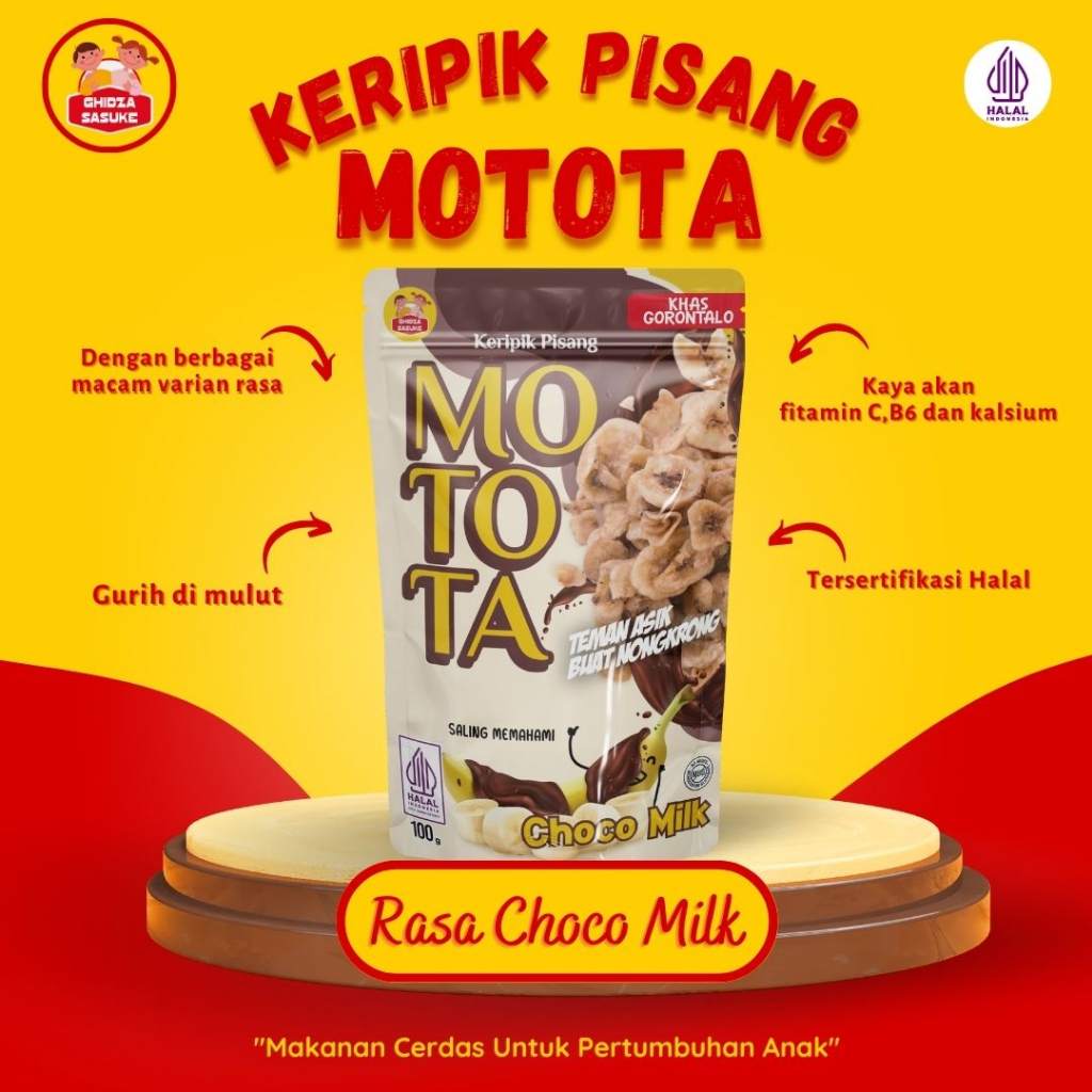 

Keripik Pisang Motota Rasa Choco Milk