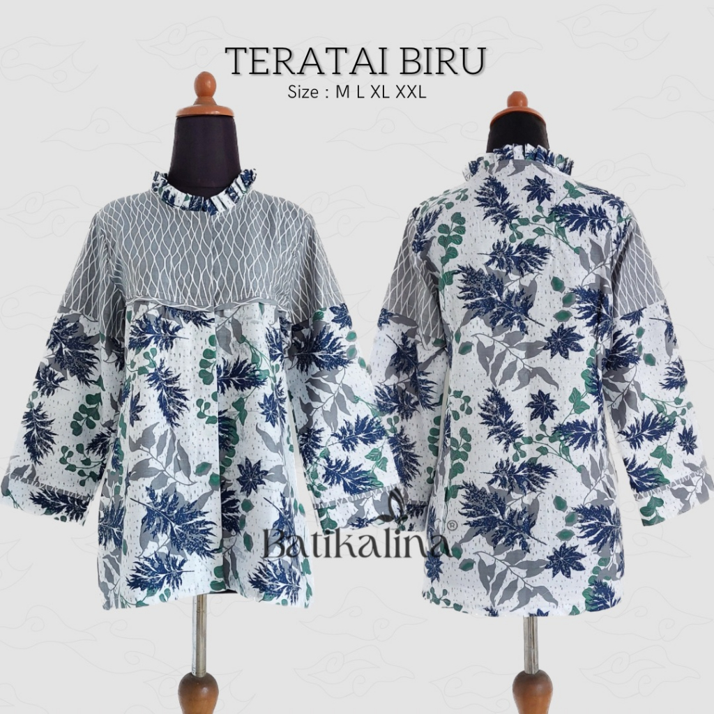 Baju Batik Wanita Modern Atasan Blouse Batik Kerja Kantor Wanita