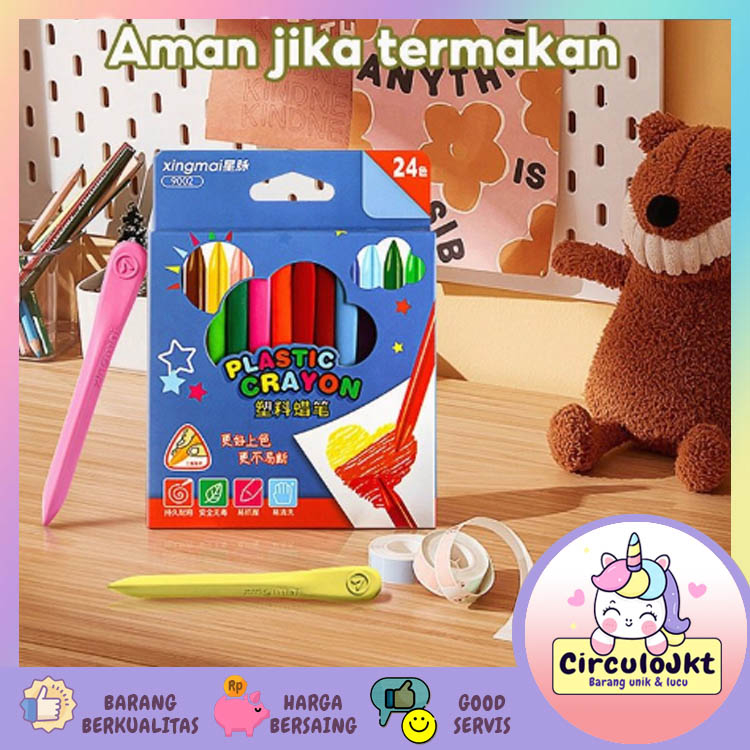 

High Quality Crayon Set 12/24 warna/ crayon non toxic /Anti Kotor Tangan