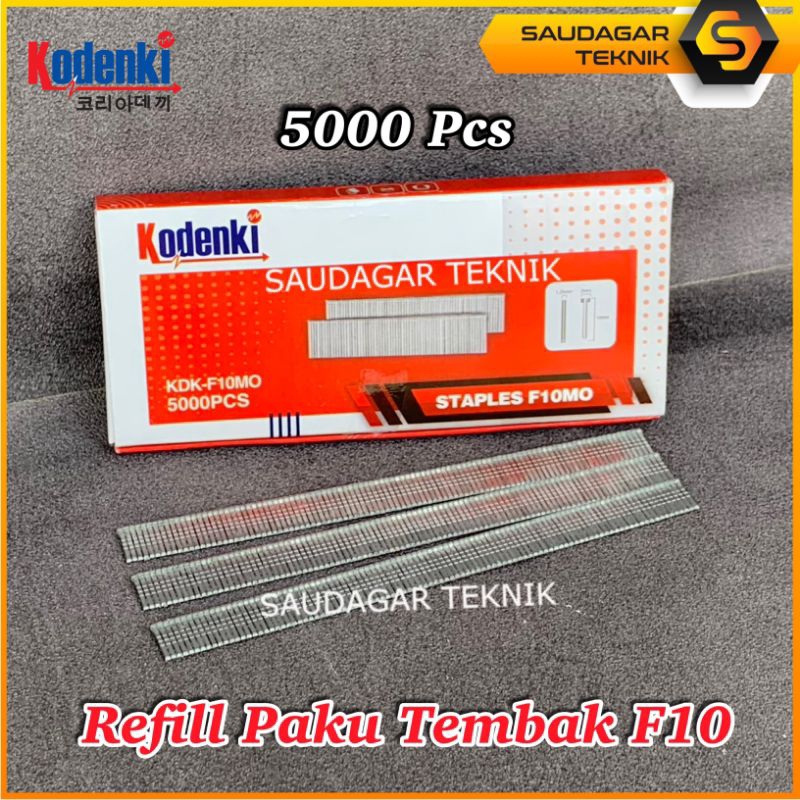 KODENKI Isi Staples Paku Tembak F10 Model Lurus Refill Mesin Staples Paku Tembak Angin Stapler Gun F 10