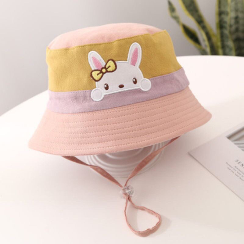 TOPI BUCKET ANAK PEREMPUAN RABBIT BEAR IMPORT TOPI BUNDAR BAYI PEREMPUAN