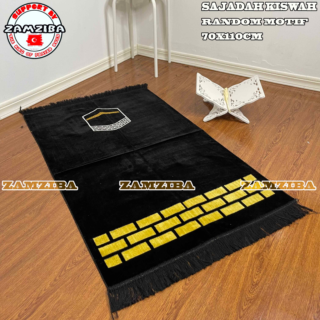 Sajadah Turki Kiswah Raudah Bahan Tebal Ukuran Besar Kusu Hitam Peralatan Shalat Sejadah Impor