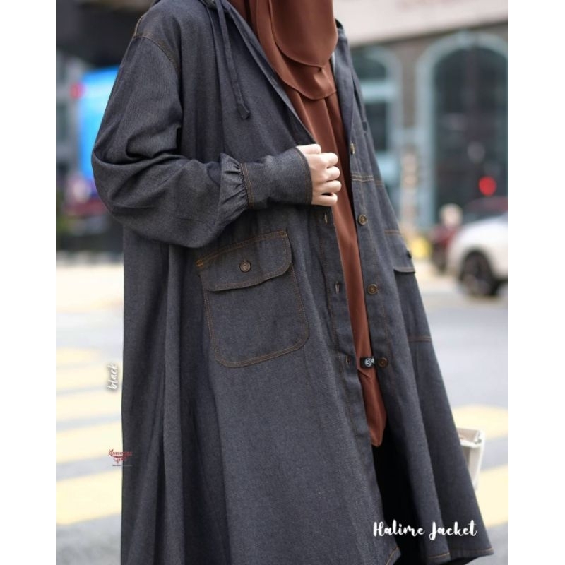 HALIME JACKET BY KHUMAIRA SYARI | JACKET MUSLIMAH PANJANG SYARI VIRAL