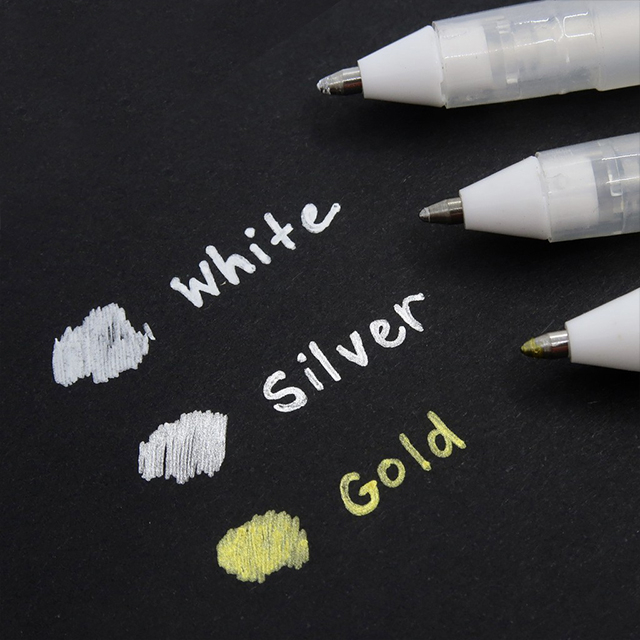 Gel Pen White / Silver / Gold