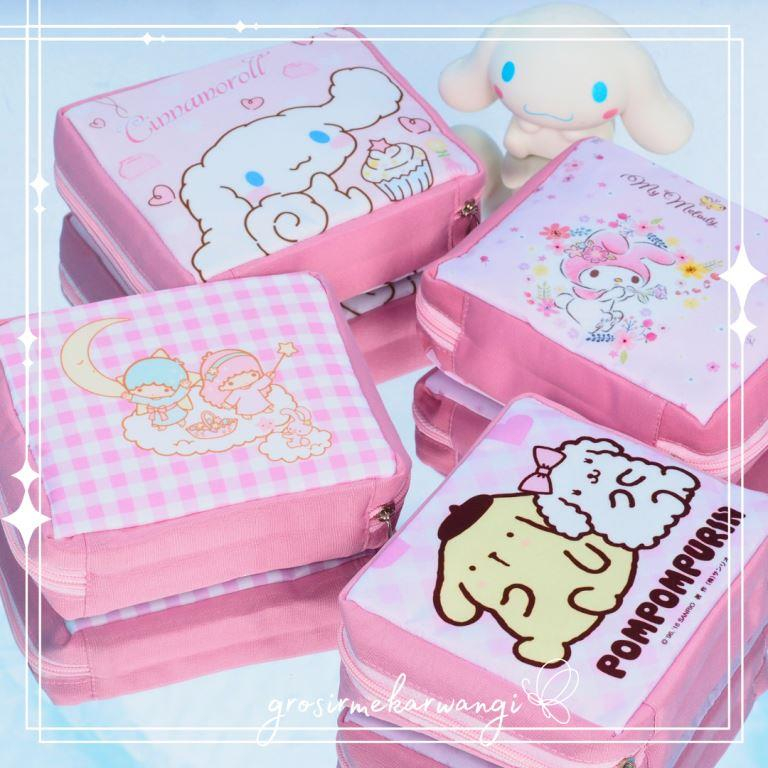 Dompet Kosmetik Kotak Sanrio Series Tempat Pembalut Make Up Serbaguna Tahan Air Pouch Makeup Aesthetic Estetik Lucu Wanita Bukan Import