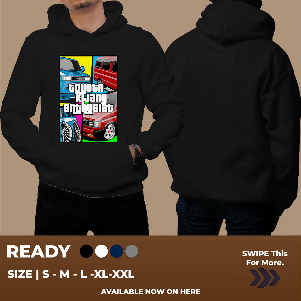 HOODIE TOYOTA KIJANG ENTHUSIAST SERIES KEREN BNAGET UNTUK PRIA