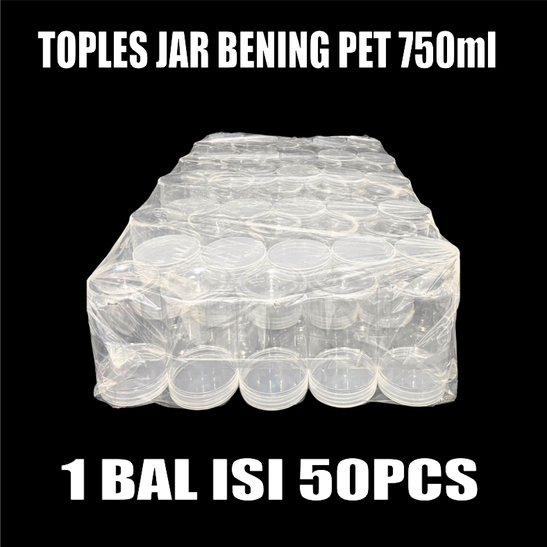 Toples Plastik Jar Silinder Bening Pet 750ml Per Bal Semua Jasa Kirim