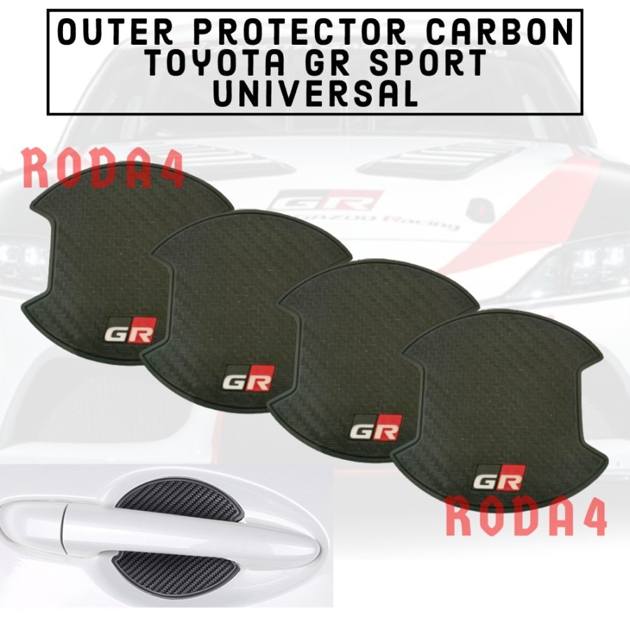 OUTER Handle JDM Mobil Universal Pelindung Mangkok Gagang Pintu Mobil Anti Baret - Door Handle Protector Carbon - Hitam