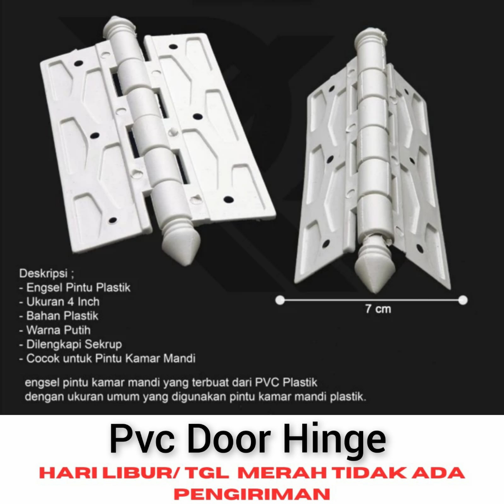 Engsel Plastik Putih Pvc Door Hinge  Pintu Kamar Mandi Wc