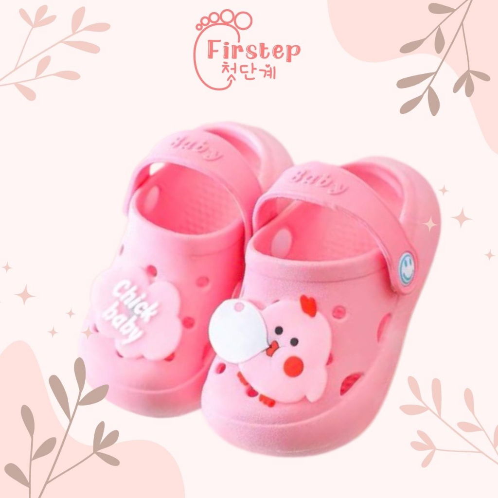 Firstep ❤️ Sepatu Sandal Slop Anak EVA Baby Shark Dino Baby Chick Laki laki Perempuan Import FS102