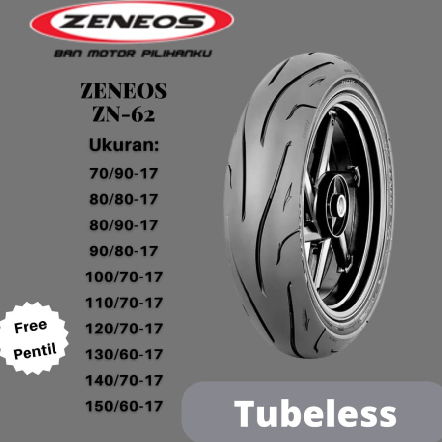 Ban Zeneos Ring 17 ZN62  ZN 62 70/90 80/80 90/80 100/70 110/70 120/70 130/60 Tubeless
