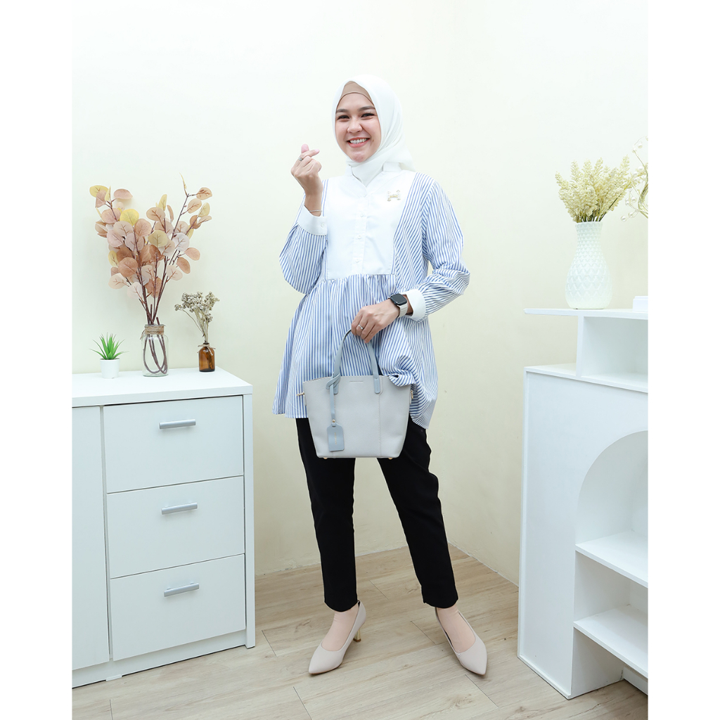 ENZY  Blouse- Baju Kerja Wanita Terbaru by Hijab Mamah icis