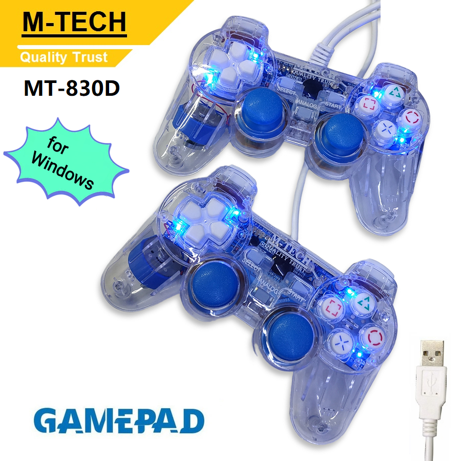 Gamepad Double Getar / Joystick Computer PC/Laptop Transparan M-Tech