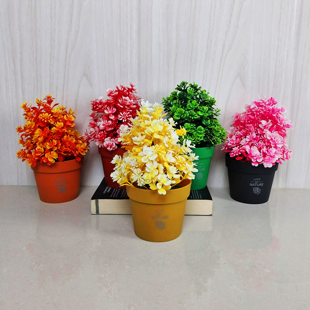 AND / COD / Bunga Hias Plastik Dekorasi Rumah Pot Bunga Hias Mini Import Tanaman Hias Palsu Artificial Flowers PBP143