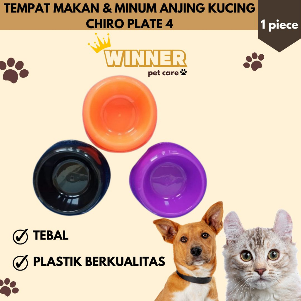 Chiro Plate 4 Tempat Makan Minum Anjing Kucing
