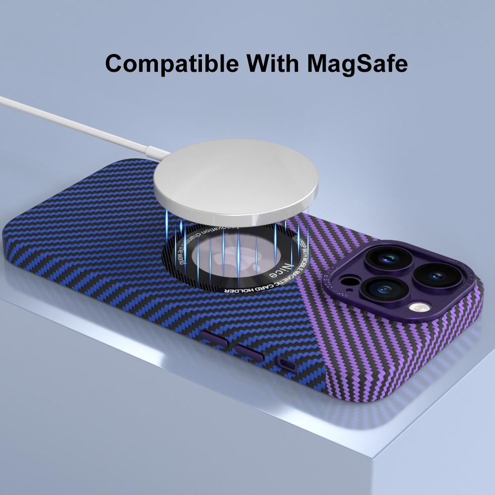 Phone Cover Magsafe Case For Iphone 12 Pro Max 12 Pro 12 Carbon Pattern Alloy Metal Camera Protection New Combine Mix Candy Color