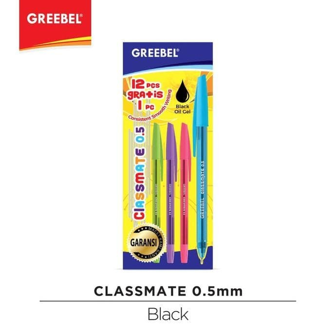 

Ball pen GREEBEL Classmate 0,5 black(PACK)