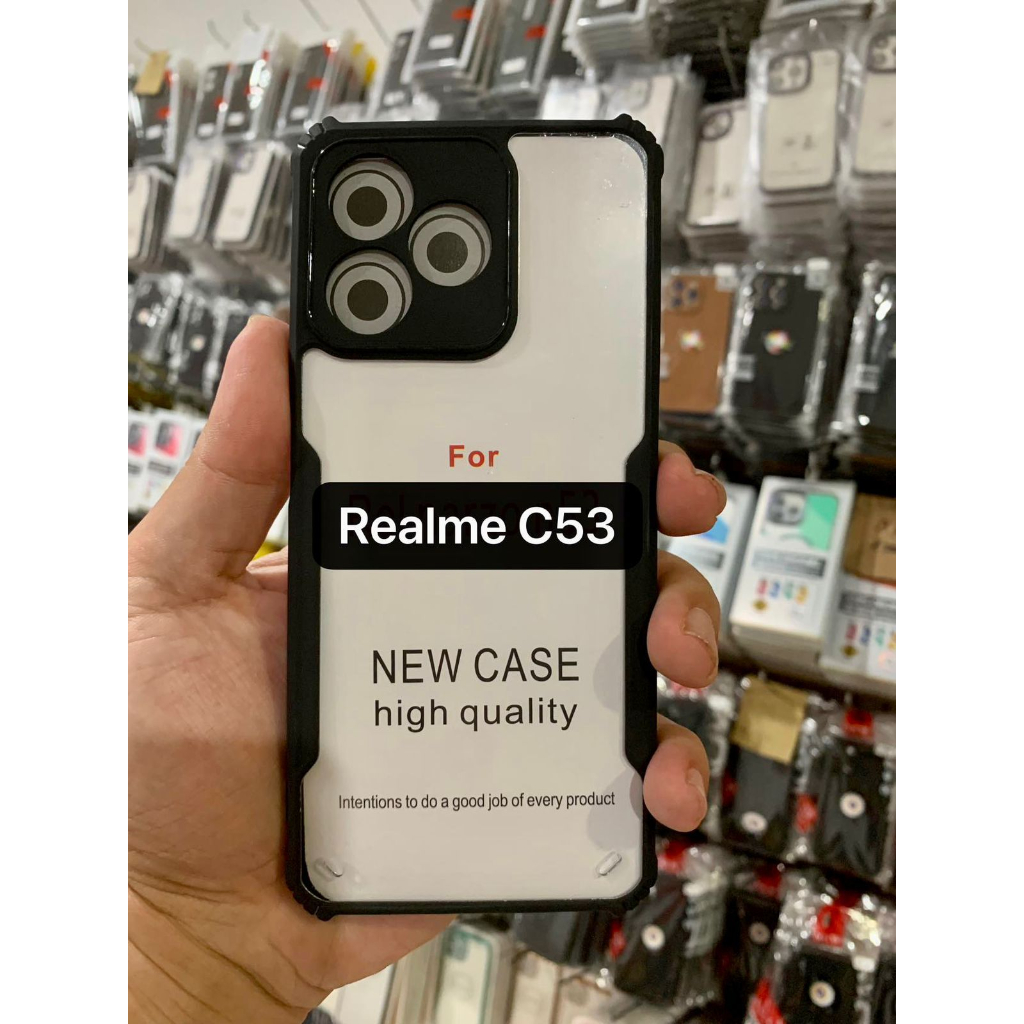 Anti Shocking Realme C35/C25/C25S/C25Y/C30S/C31/C30/C20/C53/GT MASTER Hardcase List Hitam Acrylic Case