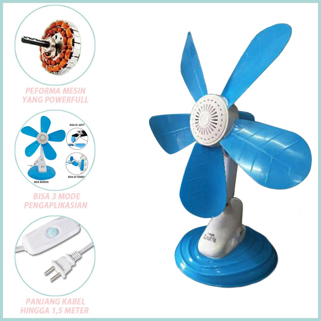 KIPAS ANGIN JEPIT /CLIP FAN/KIPAS MEJA HAKAMITSU 3IN1 5 BALING