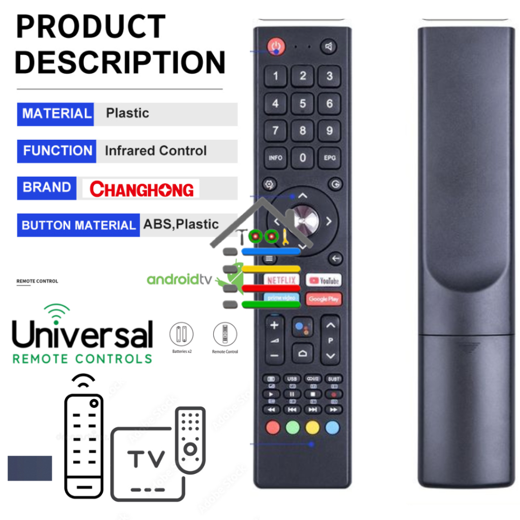 REMOTE TV CHANGHONG CHIQ ANDROID TV SMART JUNDA 804