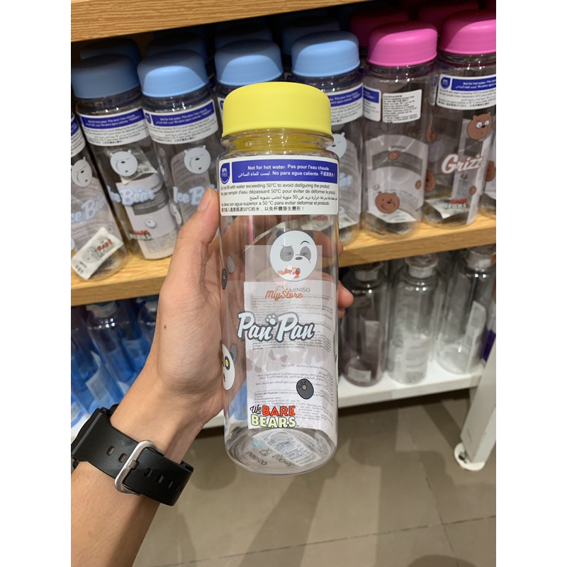 MINISO Botol Minum We Bare Bears 500ml / We Bare Bears Collection Plastic Cool Water Bottle (500mL)